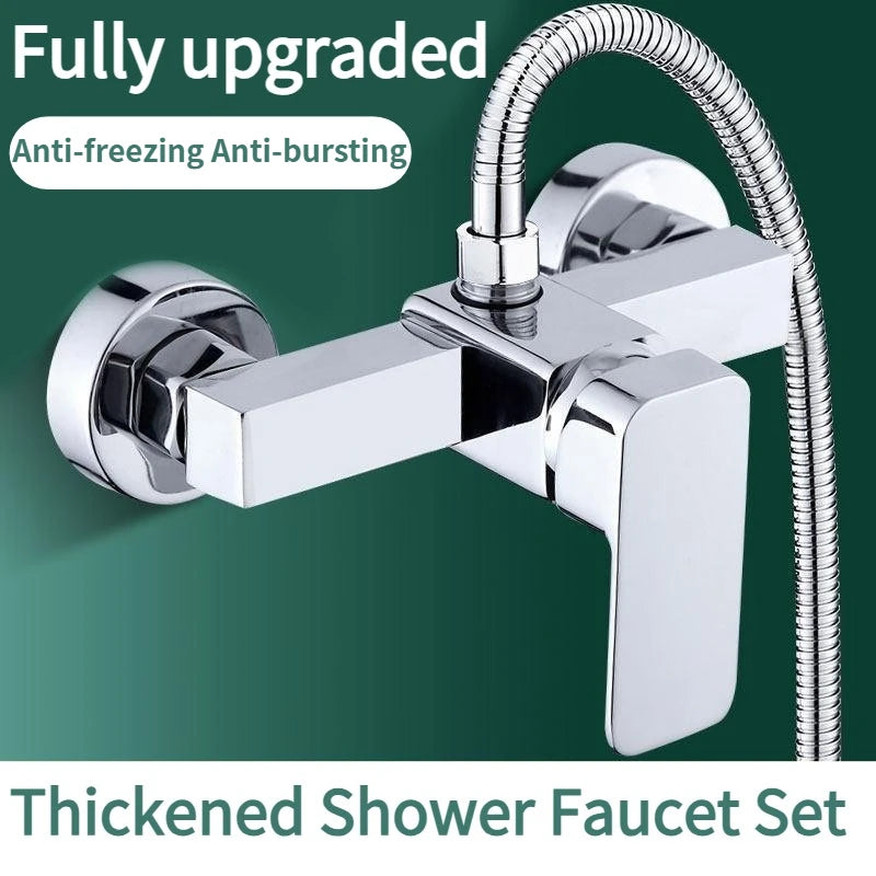 Alloy Shower Cold and Hot Water Faucet Pressure Booster Shower Head Set - Home Use Cold and Hot Mixed Water Valve Bathing Device