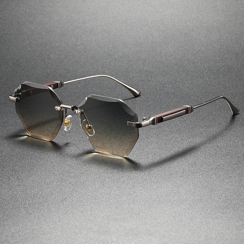 Trendy and Stylish Geometric UV-Protective Sunglasses - Fashionable Luxury Polygonal Gradient Sunglasses