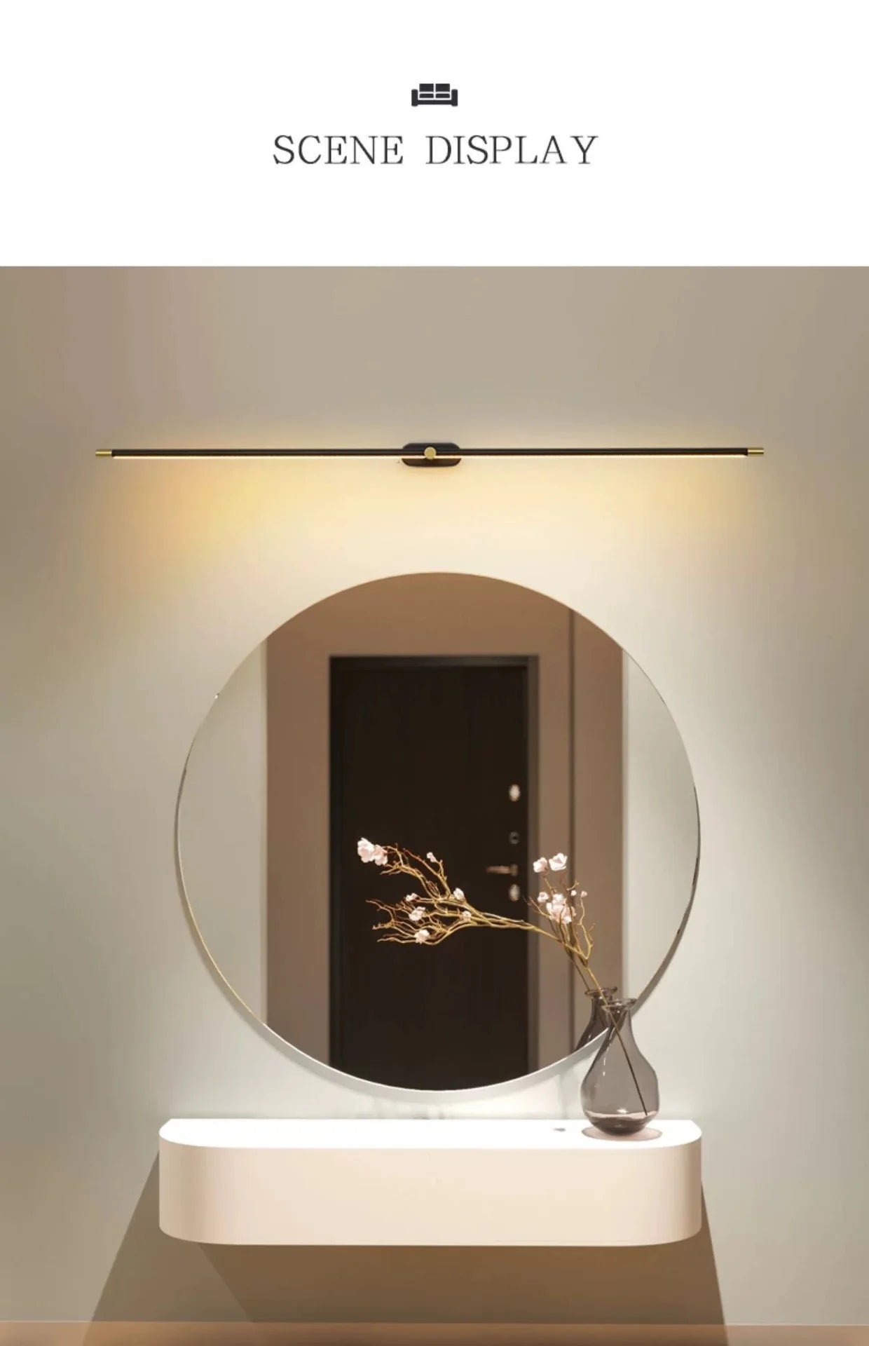 Modern Minimalist Mirror Headlights, Makeup Stands, Bathrooms, Mirror Cabinets, Straight Strip Wall Lights