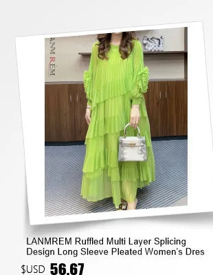 LANMREM High End Purple Pleated Women's Dress 2025 New Round Neck Short Sleeved Spliced Design Ball Gown Summer Dresses 2DB3489
