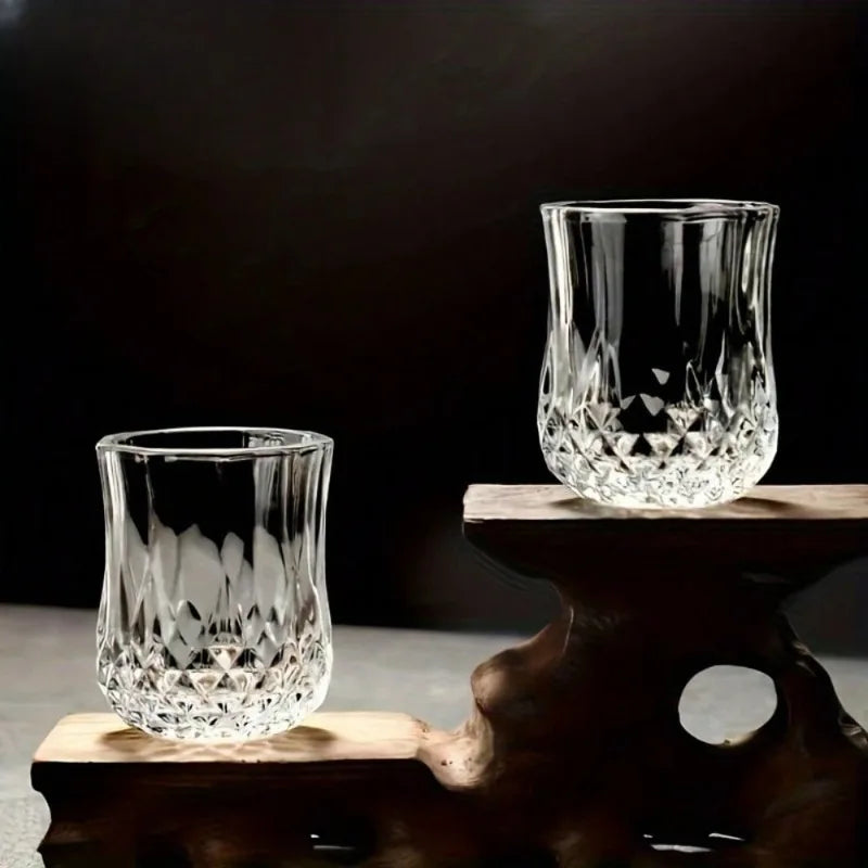 50mL Crystal Cut Glass Cup, Reusable, Suitable For Whiskey & Liquor, Glass Glassware, For Home Bar, KTV