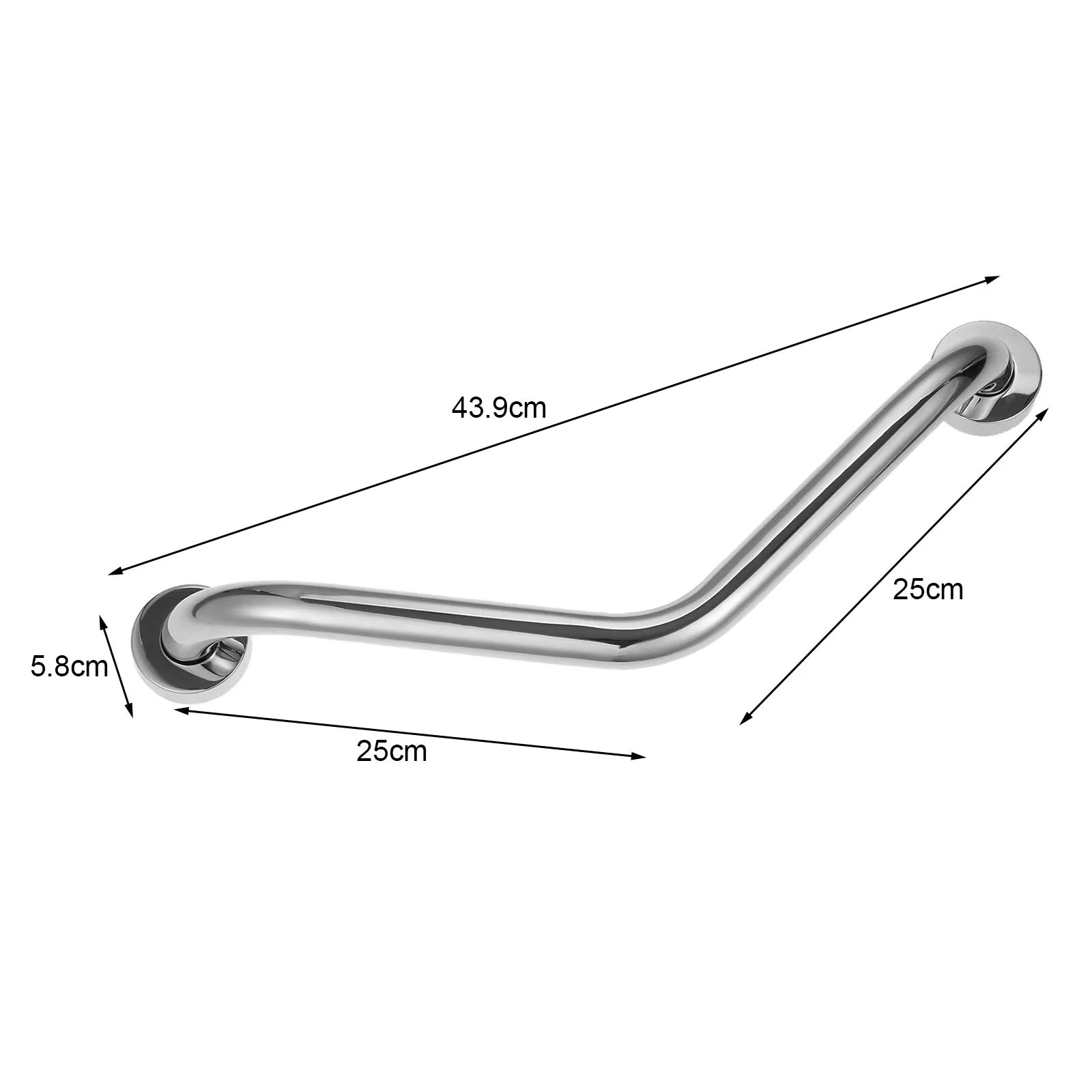 1pc Bathroom Grab Bar Stainless Steel Durable Shower Bathtub Arc Handle Grip Bathroom Toilet Elderly Disabled Safe Facility Help