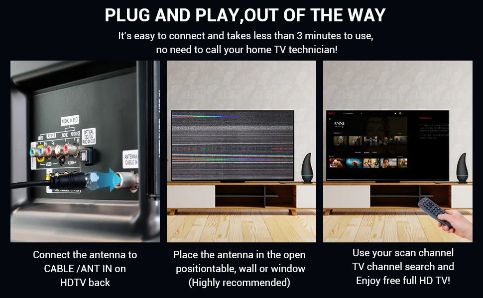 VUELVE Mango Digital Television Antenna 4K 1080P HD TV Antenna UHF VHF Long Range Signal Reception Antenna