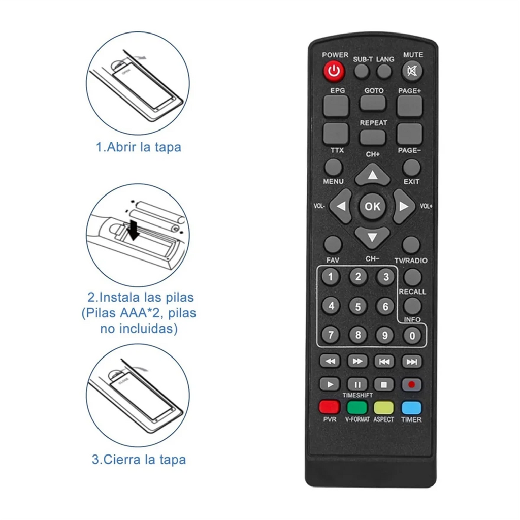 PQWN! DVB T2 HEVC 265 Digital TV Tuner DVB-T2 H.265 1080P HD Decoder USB Terrestrial TV Receiver EPG Set Top Box,EU Plug