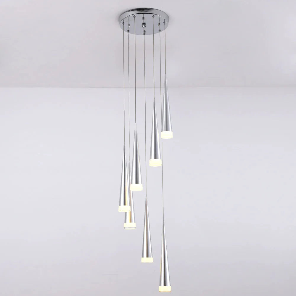 LED Stair Pendant Lights Modren Villa Indoor Lighting Hanglamp Shop Window Pendant Lamps 3/5/7/10/12/15 Heads Lamparas Luminaria