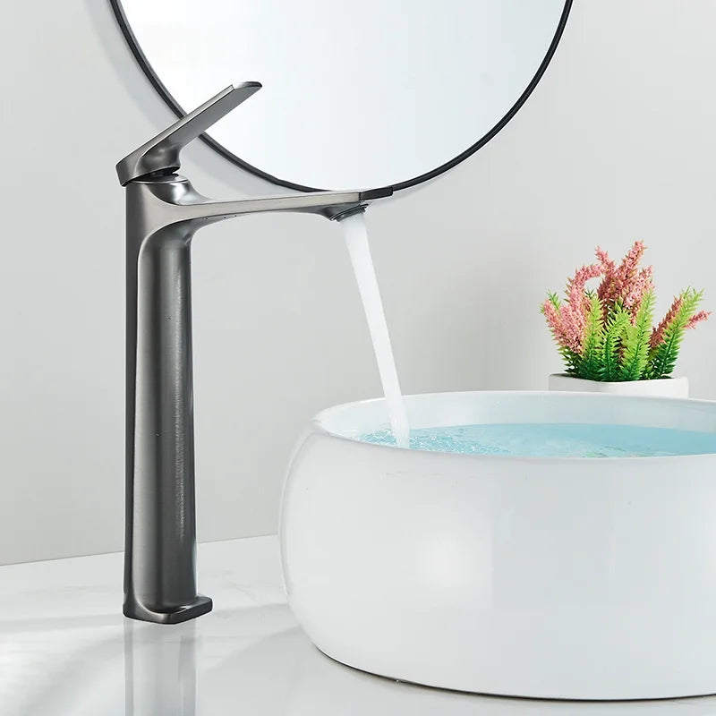Black Bathroom Sink Faucet for Two Hole Kitchen Stainless Steel Washbasin Shower Faucet Accessories Hot & Cold Water Mixer Tap