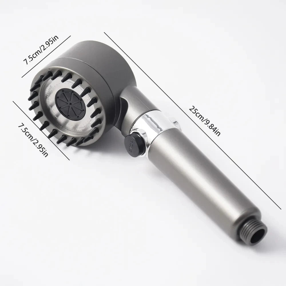 High Pressure Shower Head 3 Mode Adjustable Showers with Massage Brush Saving Water Filter SPA Showerhead Bathroom Accessories