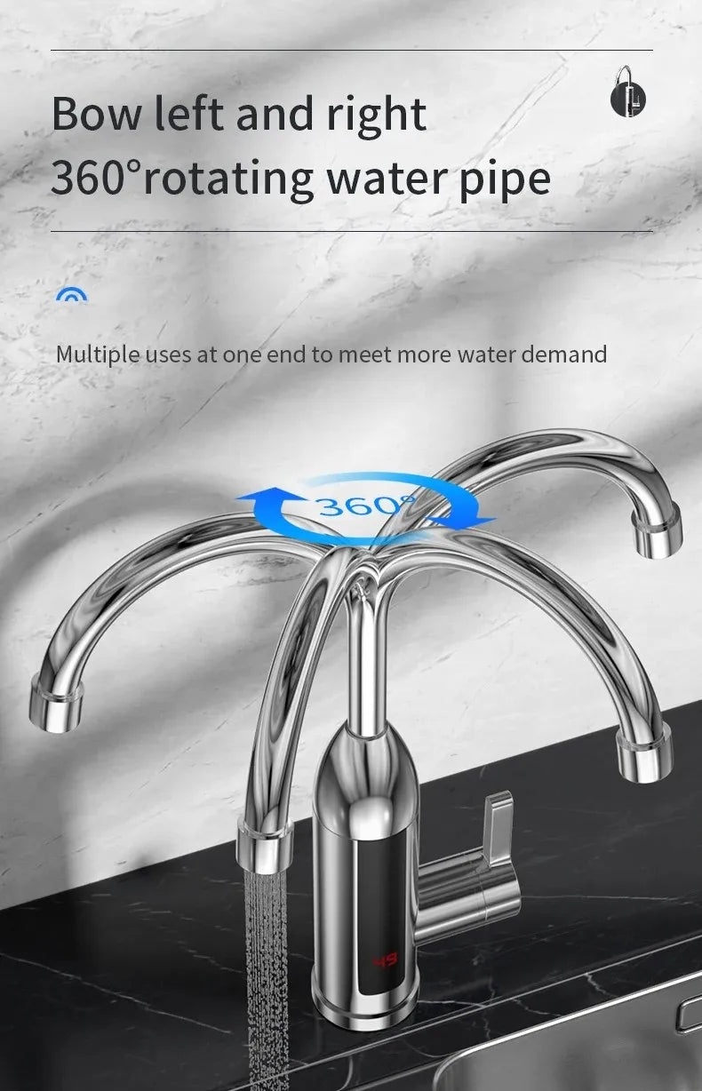 3000W 220V/110V Electric Kitchen Water Heater Tap Instant Hot stainless steel Water Faucet Heater Cold Heating Faucet