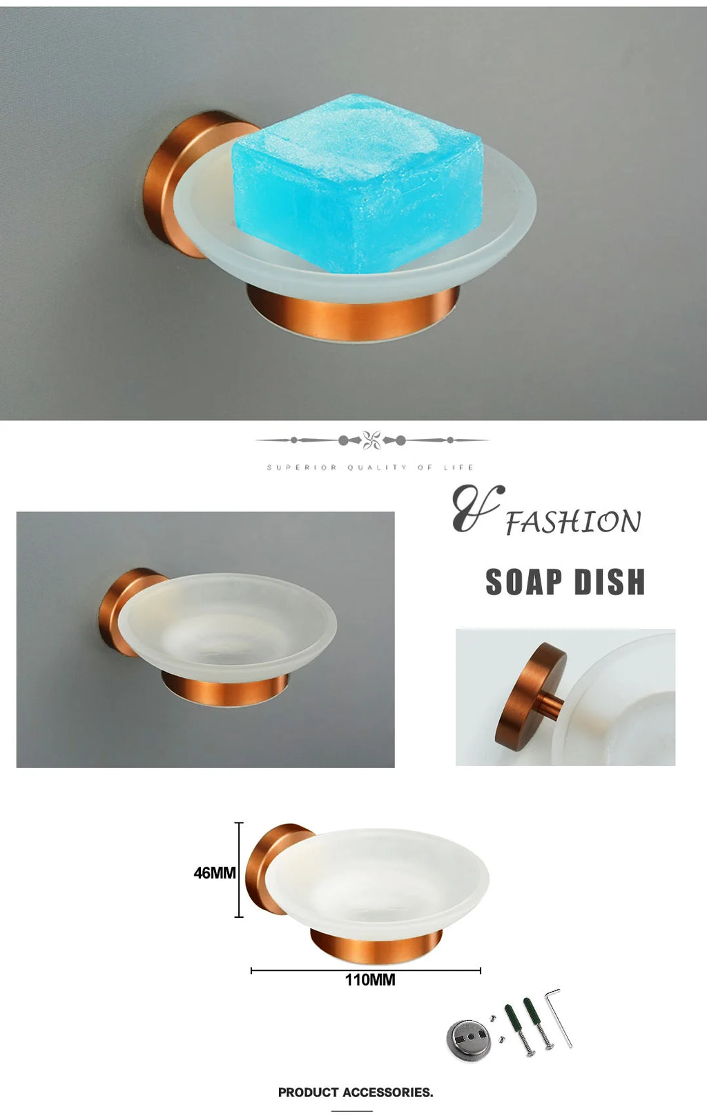 High-quality Brushed Rose Gold 304Stainless Steel Beautiful Wall Hook Toilet Paper Holder Towel Bar Bathroom Accessories