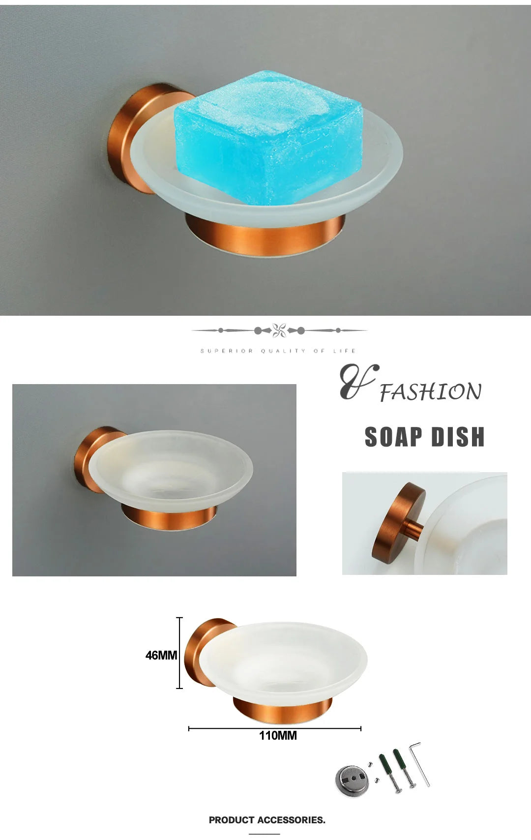 High-quality Brushed Rose Gold 304Stainless Steel Beautiful Wall Hook Toilet Paper Holder Towel Bar Bathroom Accessories