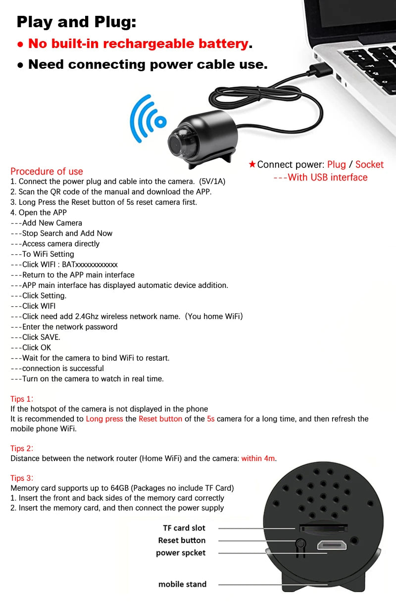 WiFi Webcam 1080P HD Indoor Security IP Camera IR Night-vision Video Recorder Anti-theft Remote Monitor usbcamera