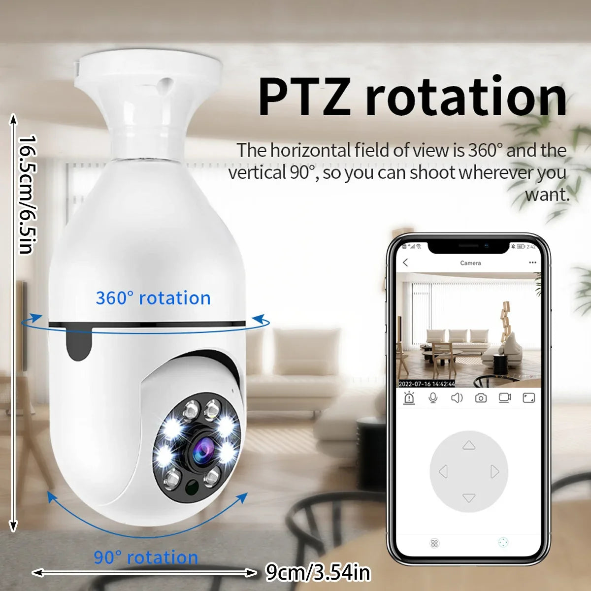 WiFi Security Camera E27 Bulb 8MP Wireless Baby Monitor AI Tracking Video Surveillance Pet Cameras Color Night Vision Indoor Cam