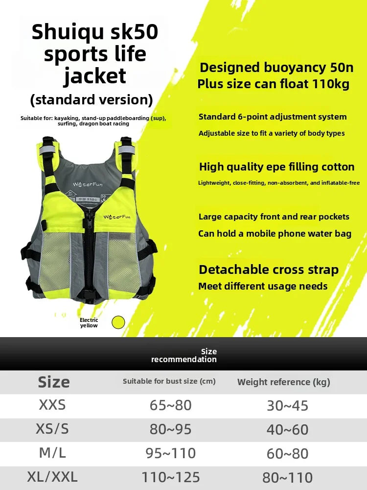 WaterFun SUP Paddleboard Kayak Life Jacket High Buoyancy Water Sports Safety Vest