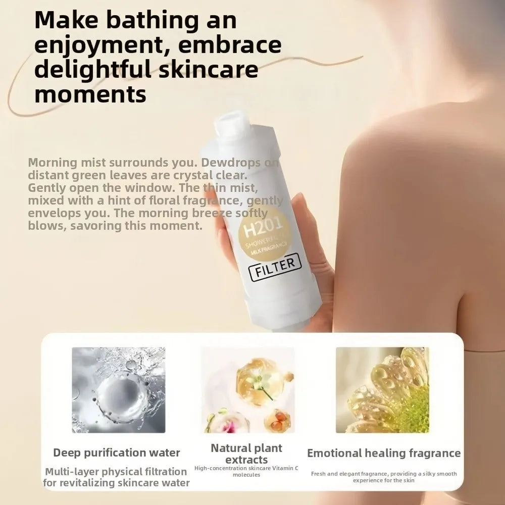 High Pressure Vitamin C Shower Head Filter Bathing Skincare Spa Grade Shower Scented Filter Impurities Anti-scaling