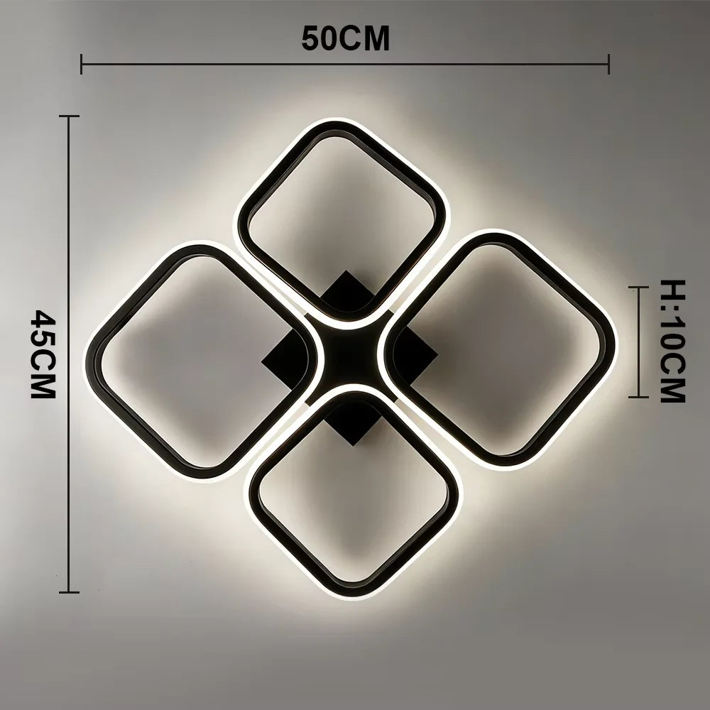 LED Ceiling Light Indoor Chandelier Square round Lamp for Living Room Bedroom Hallway - Energy Efficient Lighting Fixture