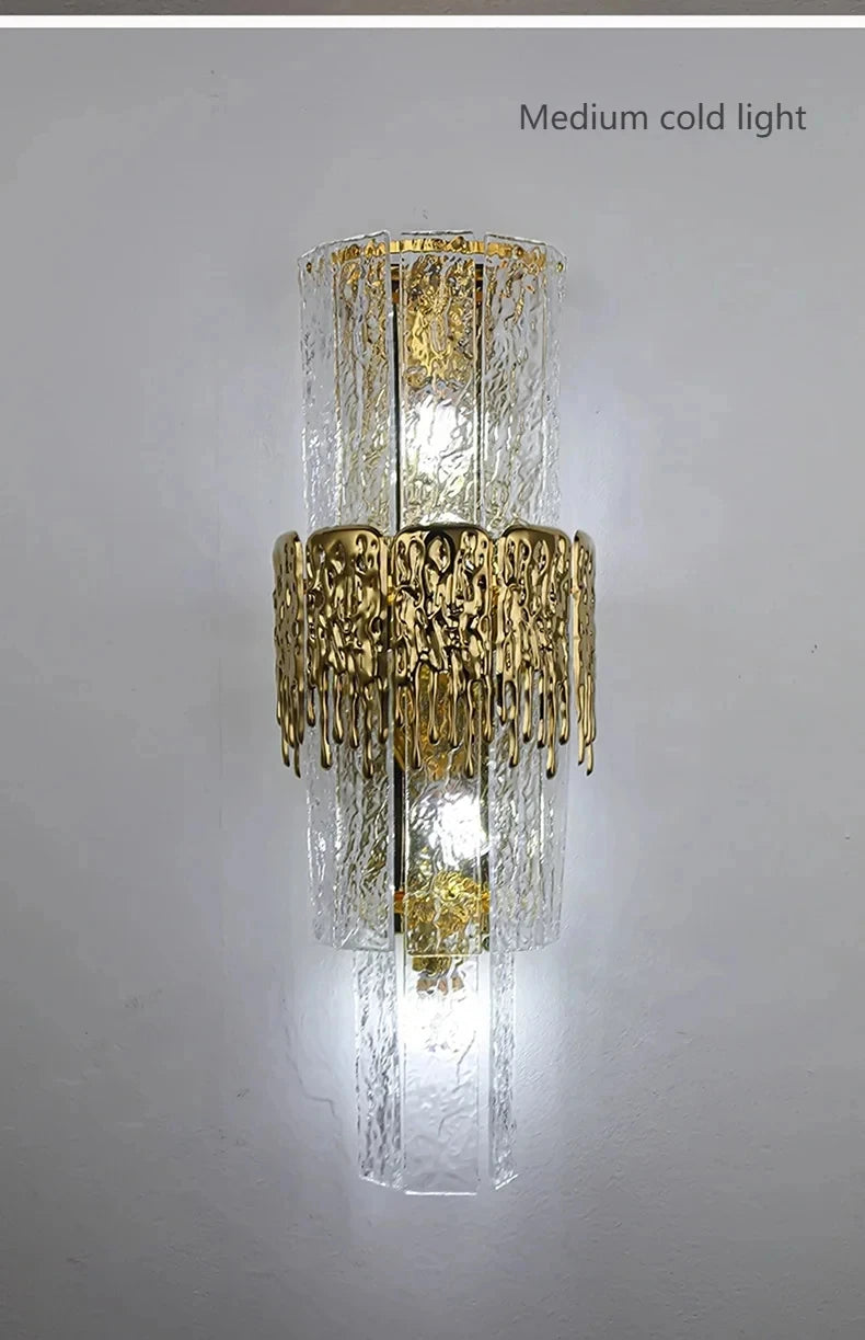 Light Luxury Led Wall Lamp Home Decoration Living Room Tv Background Wall Staircase Bedroom Italian Bedside Glass Wall Lamp