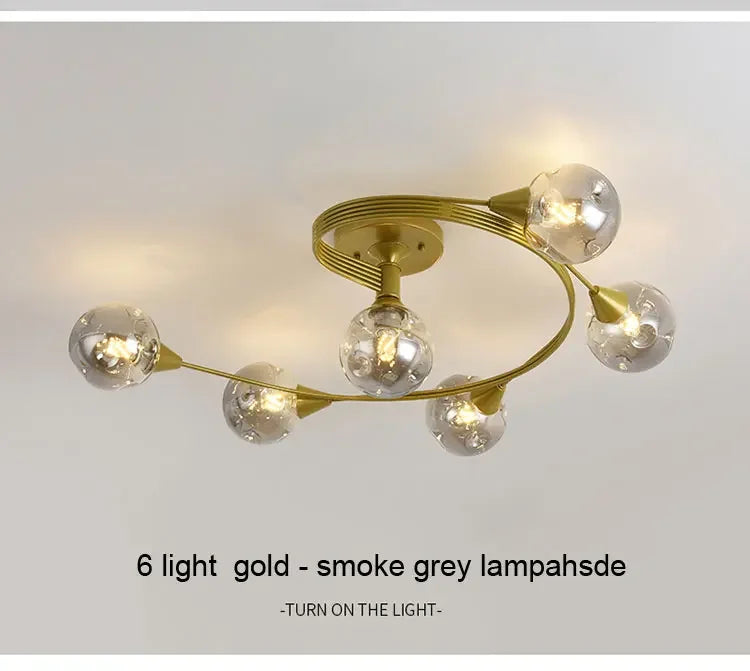2025 Modern Led Ceiling Chandelier Nordic Glass Lamp Bedroom Kitchen Living Room Dining Room Decoration Home Ceiling Light Fixtu