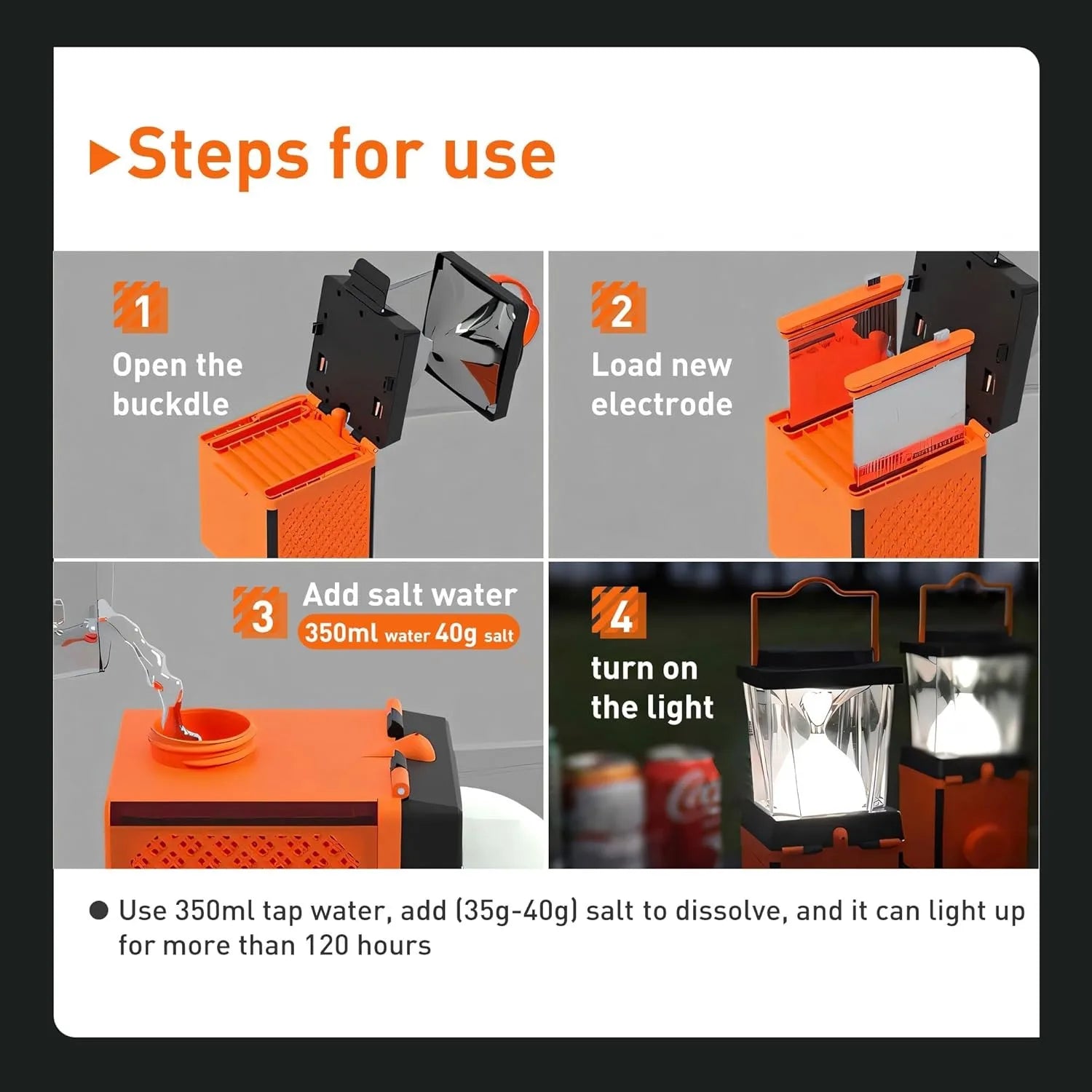 Lanterns for Power Outages, LED Saltwater Camping Lights, 350 Lumens Environmentally Conscious Lighting, Emergency, Hurricane