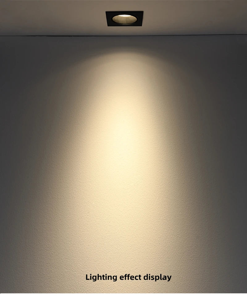Modern Simple Down Light Embedded Dark Decoration Household Ultra-Thin No Main Light Adjustable Angle LED Anti-Glare Spotlights