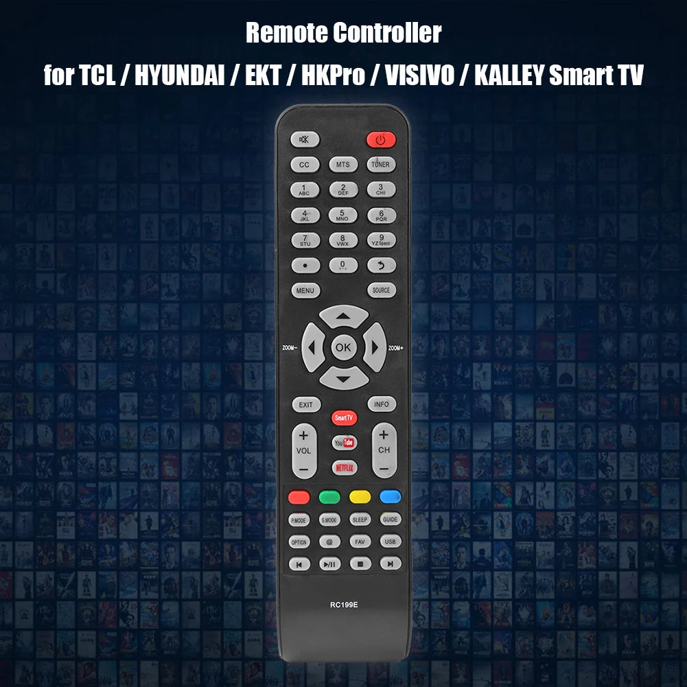 Plastic Television Remote Control Replacement Parts Smart Television Remote Control Accessories for TCL/HYUNDAI/EKT/HKPro/VISIVO