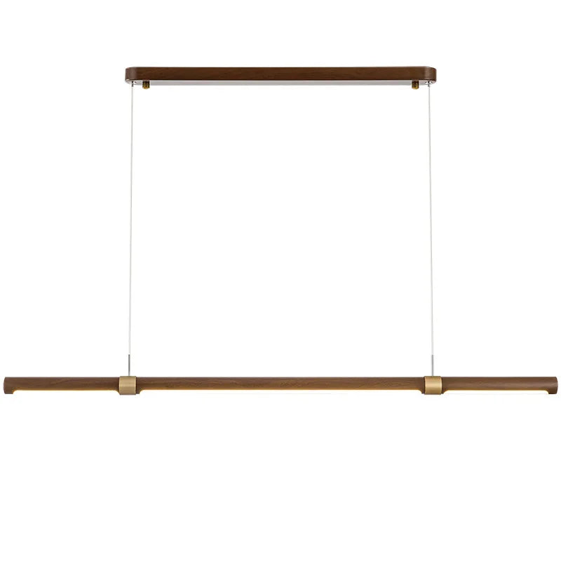 Modern LED Pendant Light ong strip restaurant chandelier dining room lamp minimalist office Lustre Walnut Home decor Lighting
