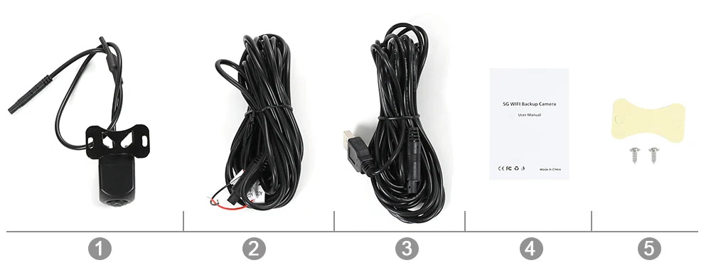 Rear View Car Camera 5G Wifi HD Night Vision Wireless Reversing Camera With 5V USB 12V Cable Support Android IOS Mobile Phones