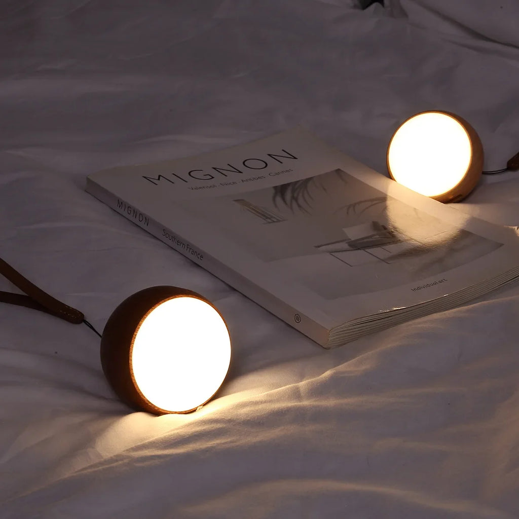 Smart Voice Control Light Portable Light USB Charging Wall Lamps Bedside Light Wall Hanging Wireless Round Atmosphere Lighting
