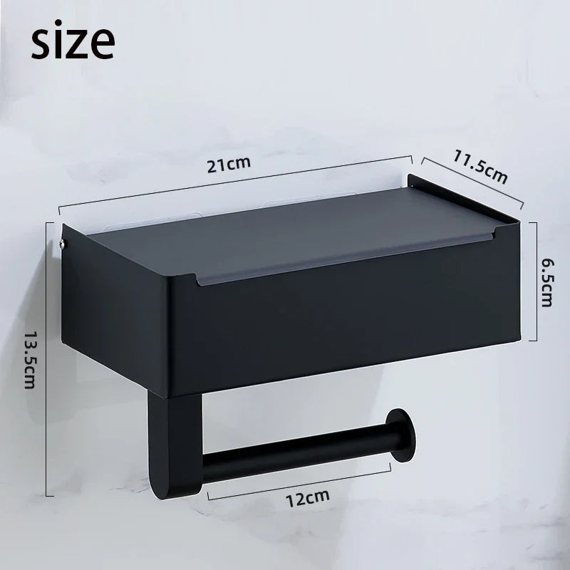 Wall Mount Toilet Paper Holder Bathroom Tissue Accessories Rack Holders Self Adhesive Punch Free Kitchen Roll Paper Accessory