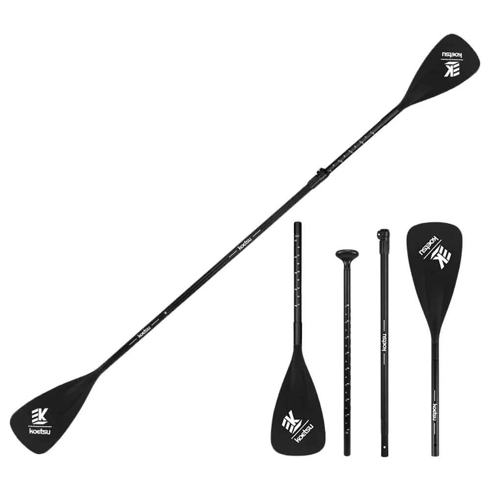 3-Piece Detachable SUP Paddle Adjustable Length Stand Up Paddleboard Paddles Aluminum Alloy SUP Surfpaddle for Canoe Kayaking
