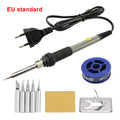 EU 60W Adjustable Temperature Electric Soldering Iron Welding Rework Station Heat Pen Tips DIY Repair Tool