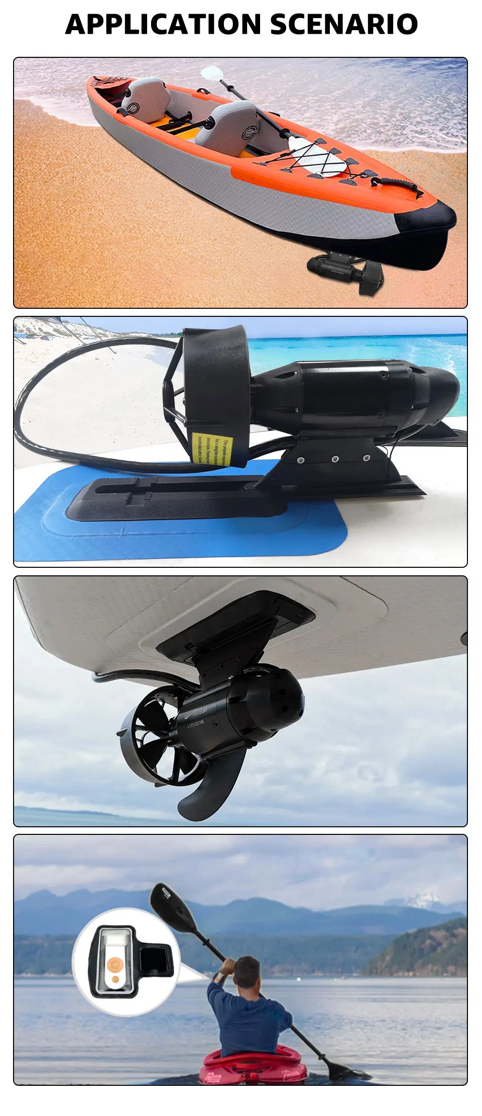 380W 600W Electric Fin Stand Up Paddle Board Push Motor Electric Power Fin SUP Surf Kayak POWER FIN Underwater motor