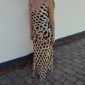 Vintage Print Maxi Dress Square Neck Spaghetti Strap Sleeveless Off Shoulder Detachable Wrap Tie Sash Dresses 2026 Chic Outfits