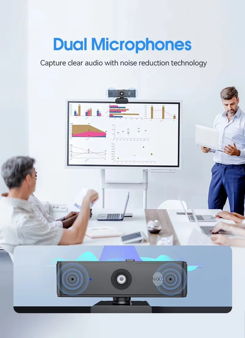 QHD 4K 5MP 60Fps Smooth Video Camera 8x Zoom USB Webcam Intercom HD Digital Camera For Online Teaching Conference Live Broadcast