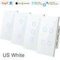 2 3 4 Gang 2 3 Way US Tuya Smart Wall Touch Light Switch for LED with No Neutral WiFi Glass Australia Brazil Android RoHS Alexa
