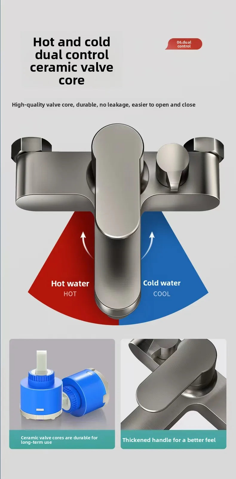 Thermostatic Shower Mixer Valve 3-Way Diverter Universal Wall Mounted Bathroom Bath Shower Faucet Set Zinc Alloy Anti-Scald Temp