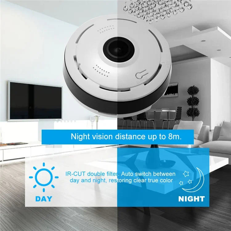 HD Mini Camera WIFI 360° Indoor Panorama Remote Smart Home 2MP Two-way Voice IP Cam Night Vision Security Protection Camcorders