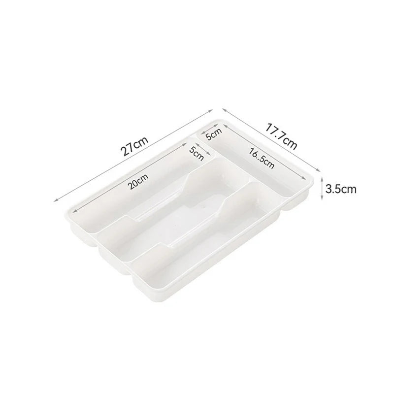 New 4/5 Compartments Cutlery Organizer Daily Drawer Divider Tray Rectangle Easy Clean Home Kitchen Spoon Fork Separation Box