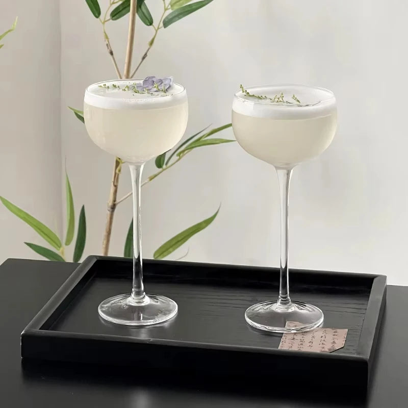 Japanese Handmade Cocktail Martini Glasses Slightly Tipsy Wine Glasses Crystal Tower Cups Goblets Tea Wine Glasses