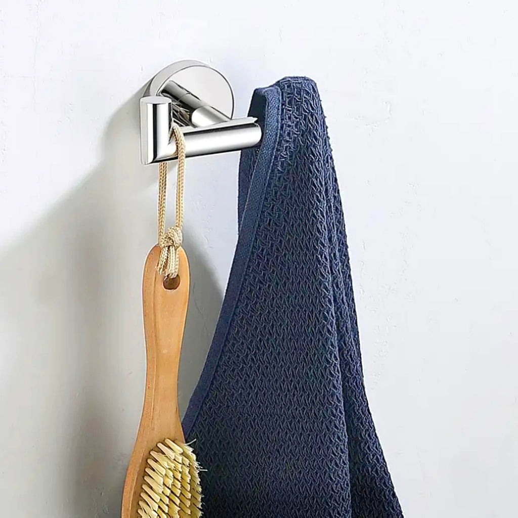 1Pcs or 2Pcs 304 Stainless Steel Bathroom Double Towel Hook Bathroom Creative Wall Metal Hook Door Back Wall Clothes Hook Waterproof Wall Hook - for Bathroom Bath Balls, Brush and Bedroom Jacket, Hat, Towel, Robe Hook Rack -