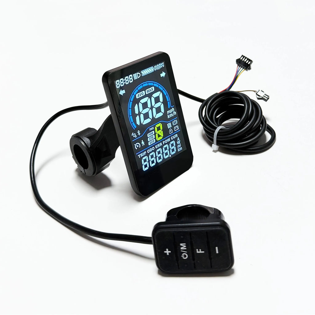 E-Scooter Brushless Motor Controller 9 MOSFET 24V 36V 48V 350W 500W 25A-30A With UART No.2 LCD Display, PAS,Throttle for E-Bike