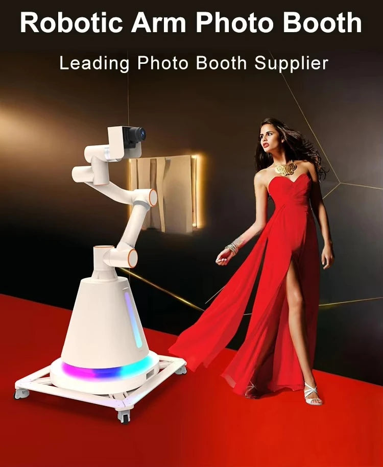 Customized  6 Axis Interactive Robot Photo Shooting Automatic Visual Camera Slow Motion Recording Light Function