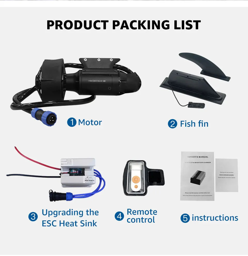 380W 600W Electric Fin Stand Up Paddle Board Push Motor Electric Power Fin SUP Surf Kayak POWER FIN Underwater motor