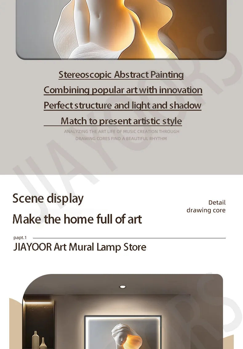 Led Lights Modern Light Luxury Entrance Door Decoration Painting, Simple Abstract Corridor Hanging Painting Wall Lamp Painting