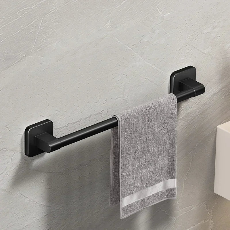 Wall Mounted Towel Rack Bathroom Storage Rack No Drilling Bathroom Horizontal Bar Towel Rack Kitchen Bathroom Accessories