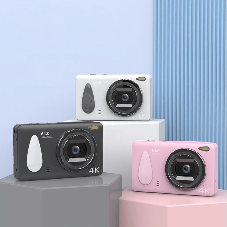 UHD 4K Digital Camera  2.4inch IPS Screen 18X Zoom Video 64MP Photo Compact Optical Camcorder Cameras for YouTube Vlog Photos