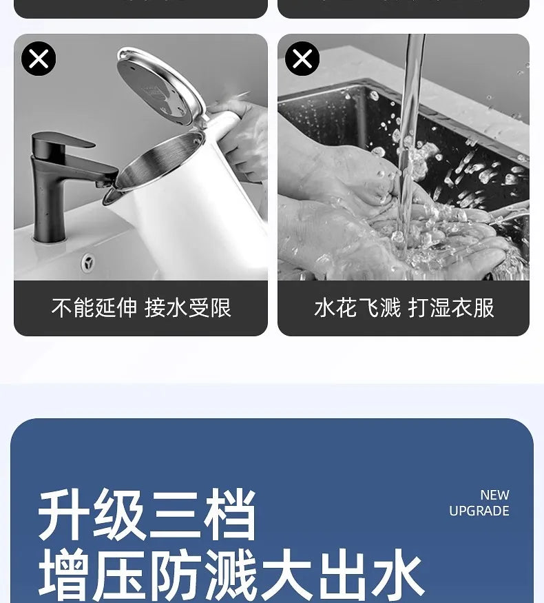 Stainless Steel Faucet Washbasin Bathroom Multi-functional Robotic Arm Universal Rotation for Hot and Cold Water Digital Display