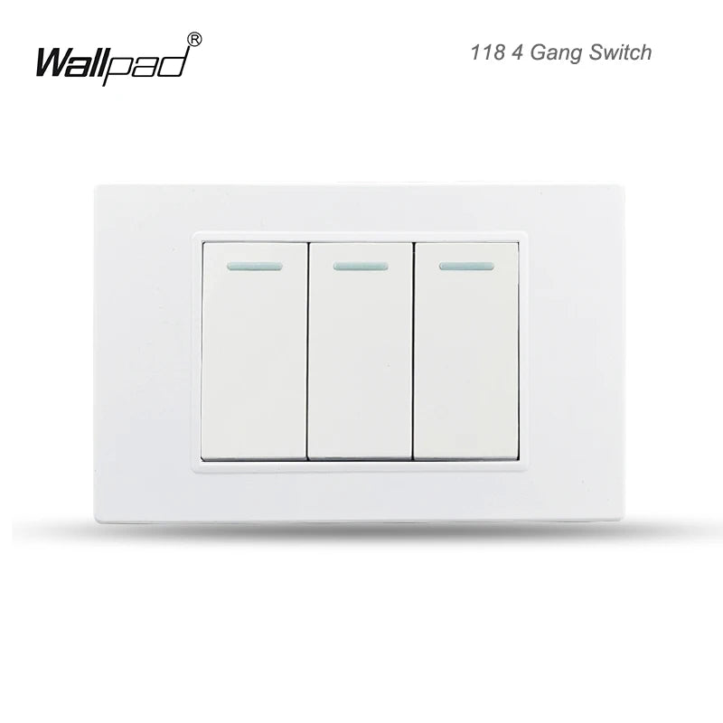 118 PC 1 2 3 4 Gang 2 3 Way Push On Off  Wall Switch Wallpad White Fireproof Plastic Panel US BR l IT IL EU Light Interruptor
