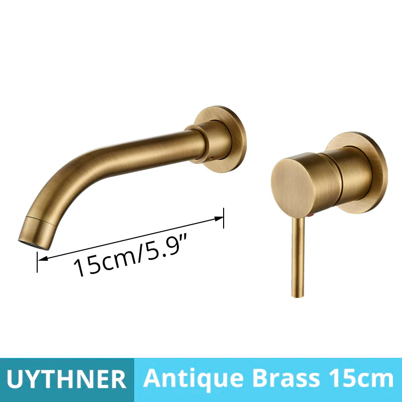 Brushed Gold/Black Basin Faucet Concealed Wall Mounted For Bathroom Faucets Bath Basin Sink Tap Bathtub Hot And Cold Water Mixer