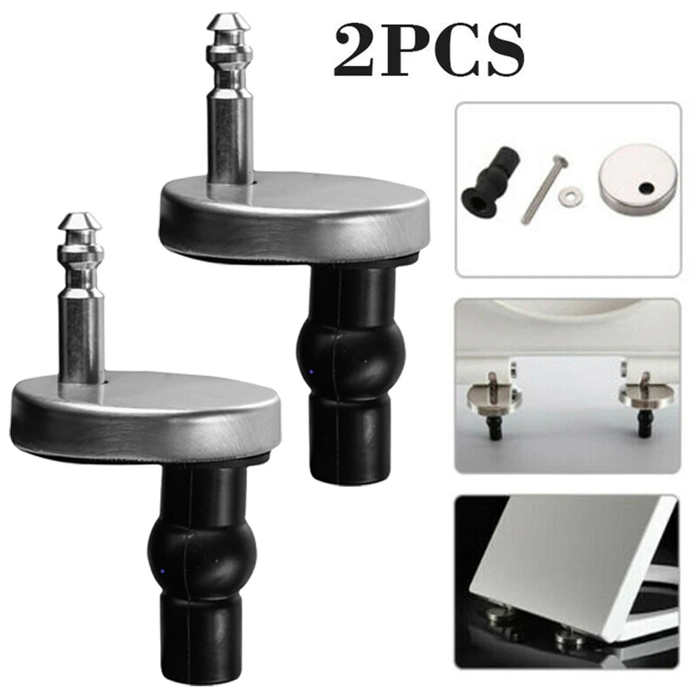 2pcs Toilet Seat Hinges 45mm Stainless Steel Top Close Soft Release Quick Fitting Heavy Duty Fix Hinge Replacement Hardware