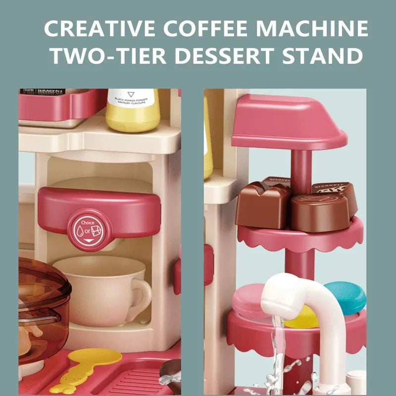 Children Kitchen Play Set Simulated Food Cooking Tableware Kitchenware Kit Kids Role Play House Game Toy Birthday Gift for Girl